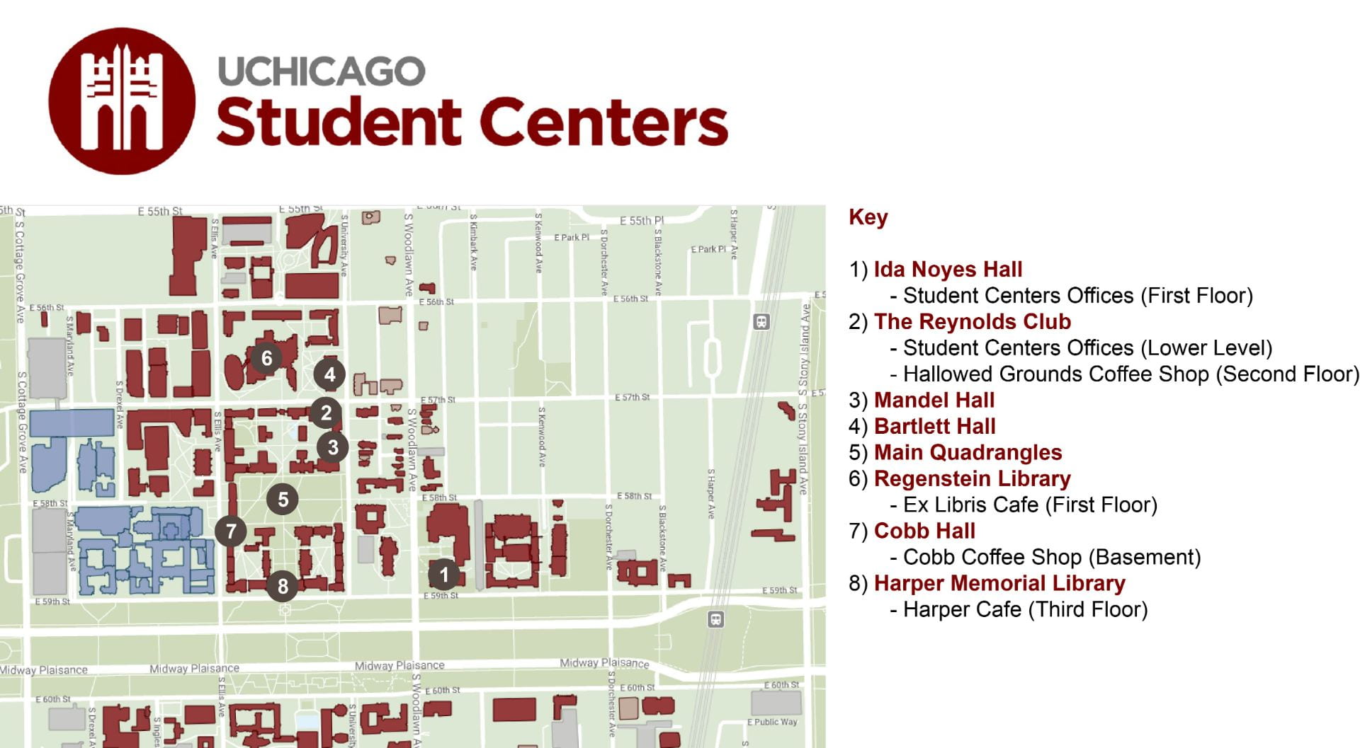 Student Centers Locations Map